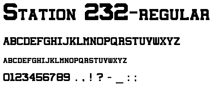 Station 232-Regular font